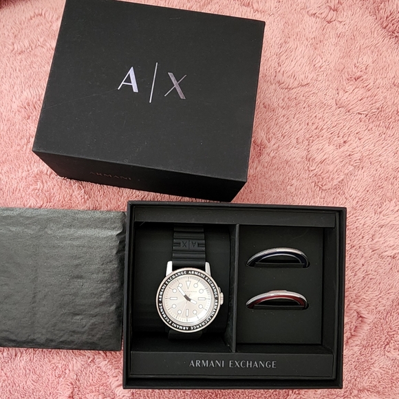 Armani Exchange Black and Silver Men's Watch